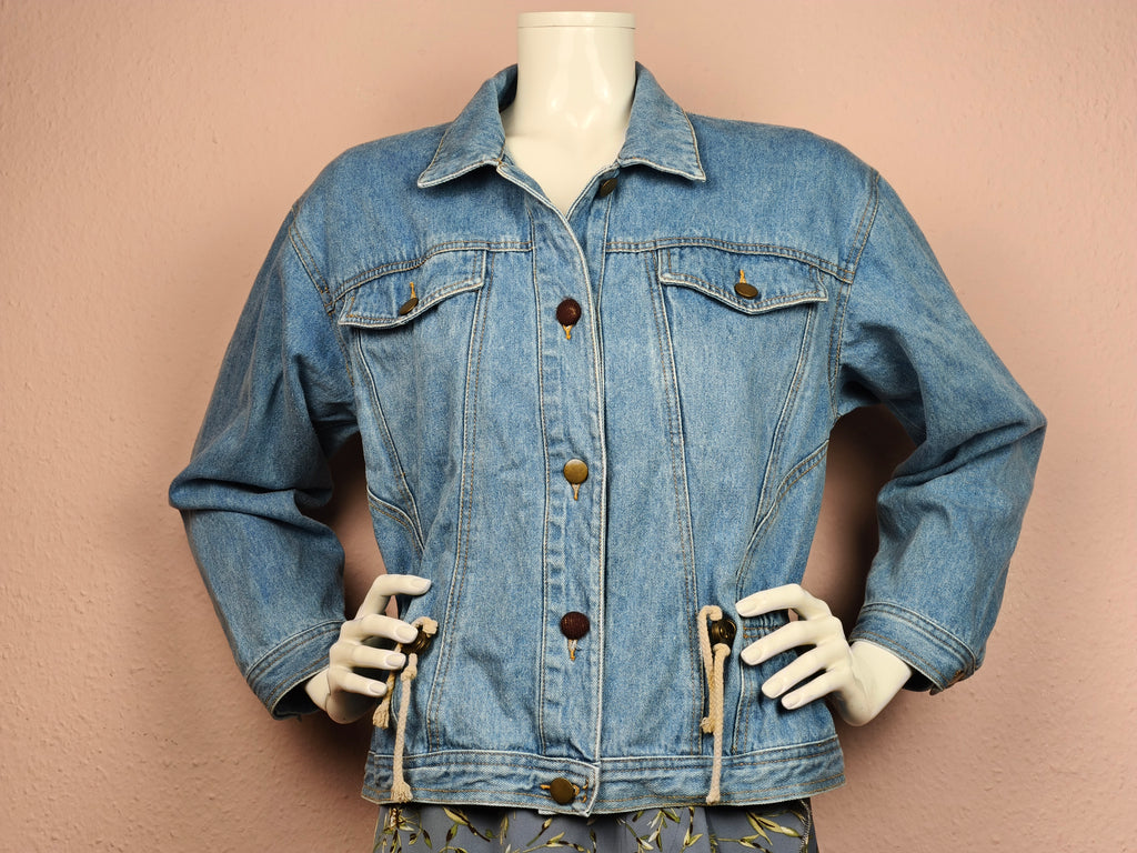 Upcycled Denim Jacket - Glowing in the Dark 🌟 With Keychain