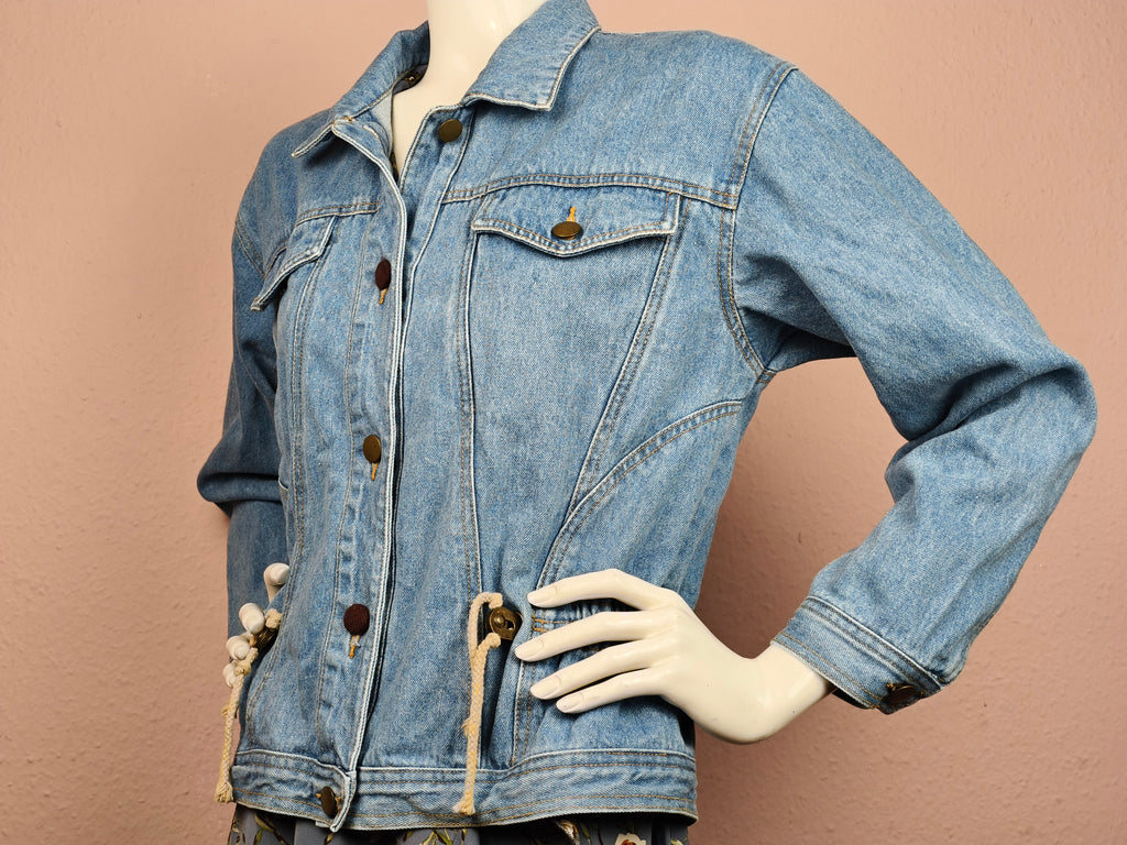 Upcycled Denim Jacket - Glowing in the Dark 🌟 With Keychain