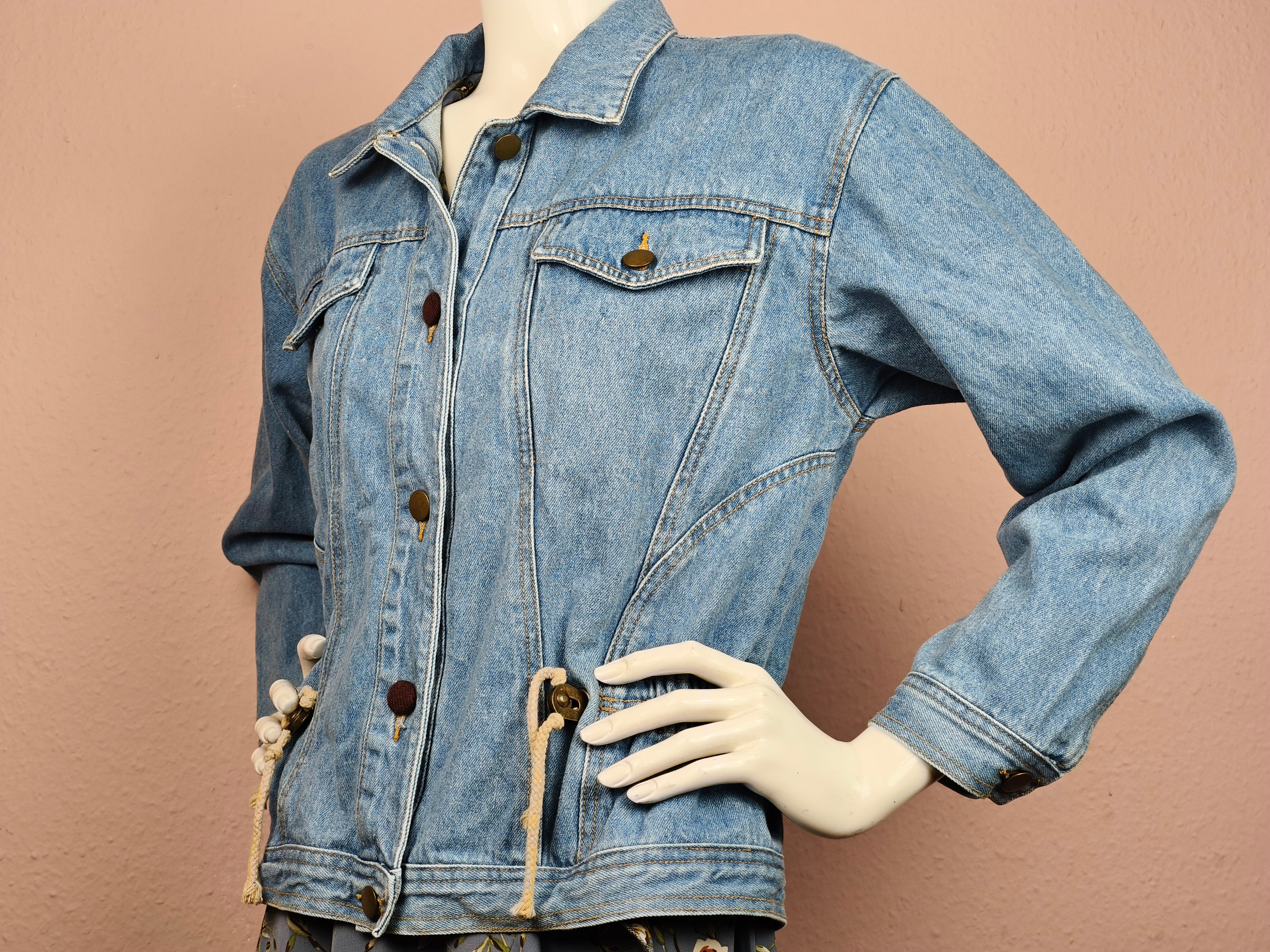 Upcycled Denim Jacket - Glowing in the Dark 🌟 With Keychain