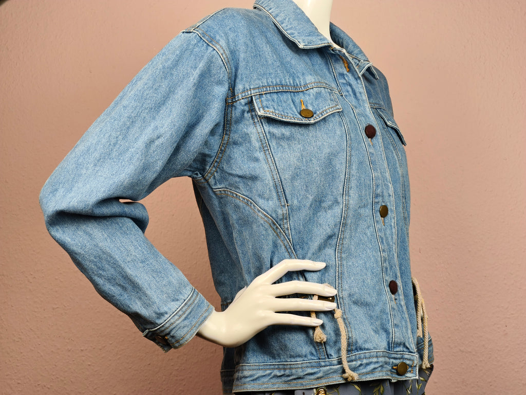 Upcycled Denim Jacket - Glowing in the Dark 🌟 With Keychain