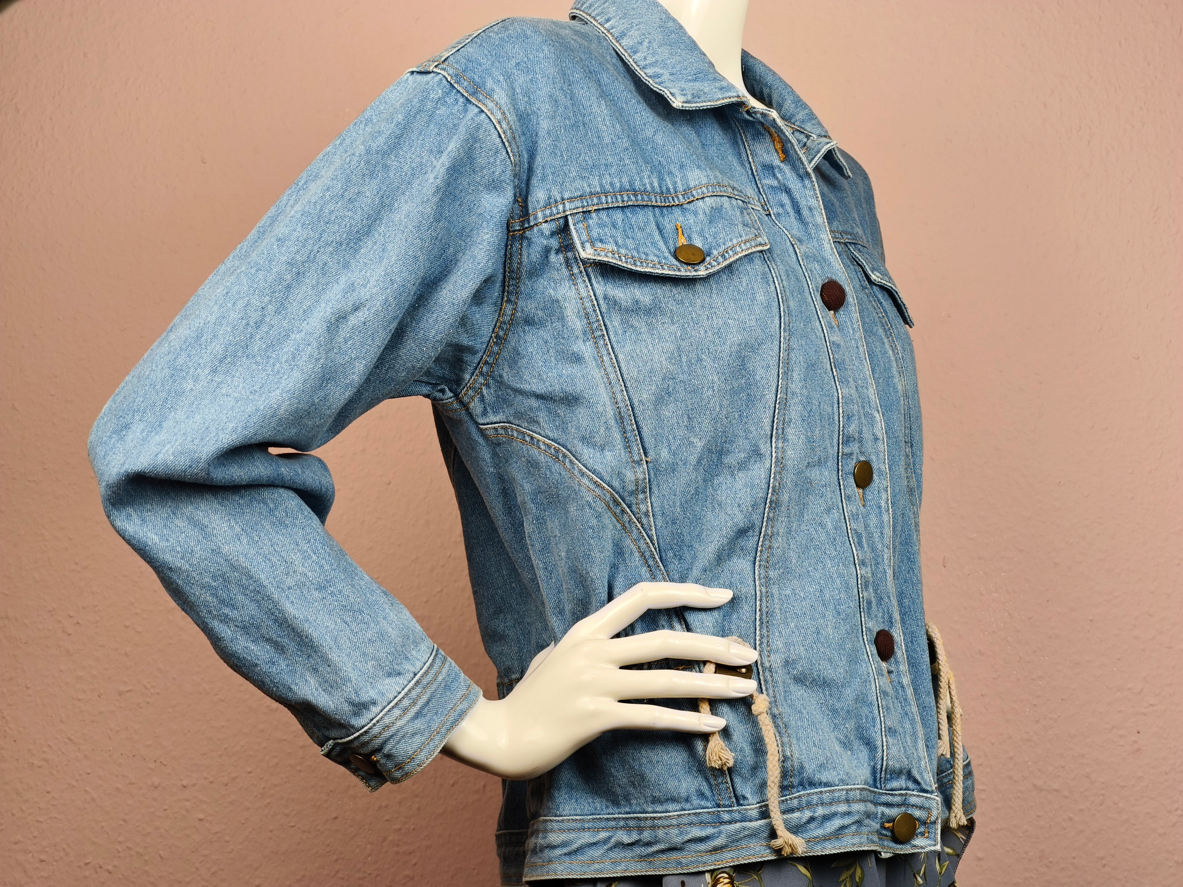 Upcycled Denim Jacket - Glowing in the Dark 🌟 With Keychain