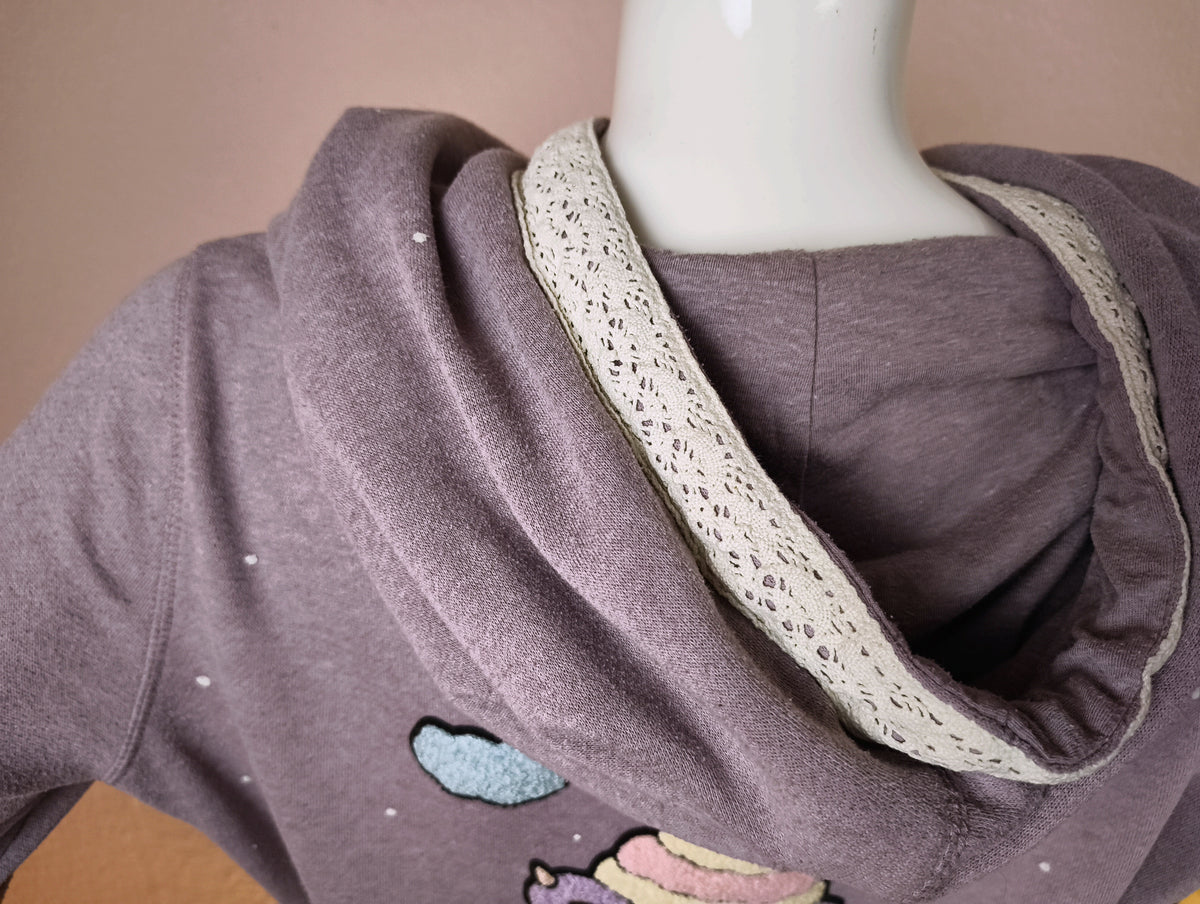 Upcycled Cotton Hoodie - Glowing in the Dark 🌟 With Keychain