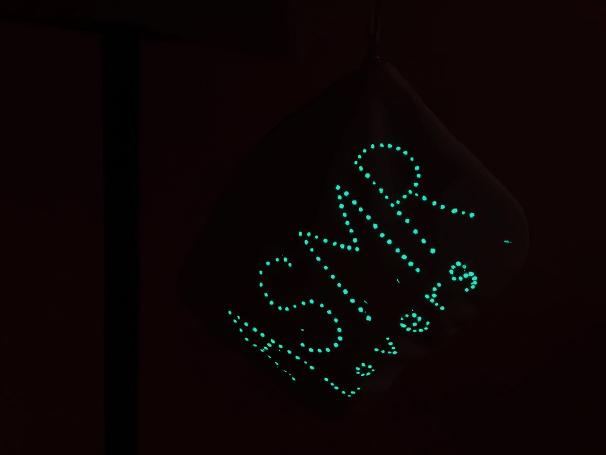 Organic Cotton Toiletry Bag with Zipper - Glowing in the Dark 🌟 With Keychain