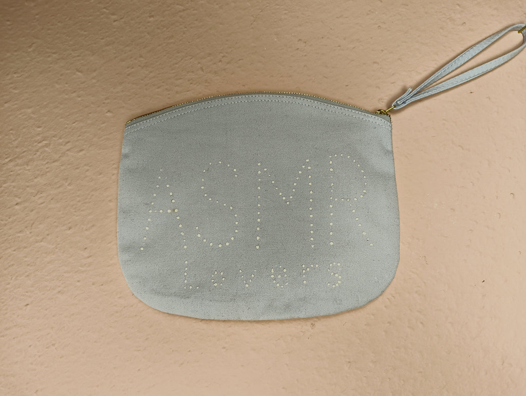 Organic Cotton Toiletry Bag with Zipper - Glowing in the Dark 🌟 With Keychain