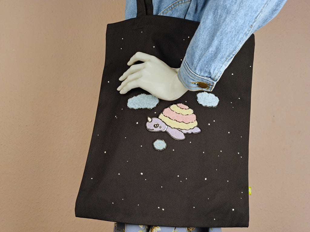 Glow-in-the-dark Tote Bag with Patches 🌟