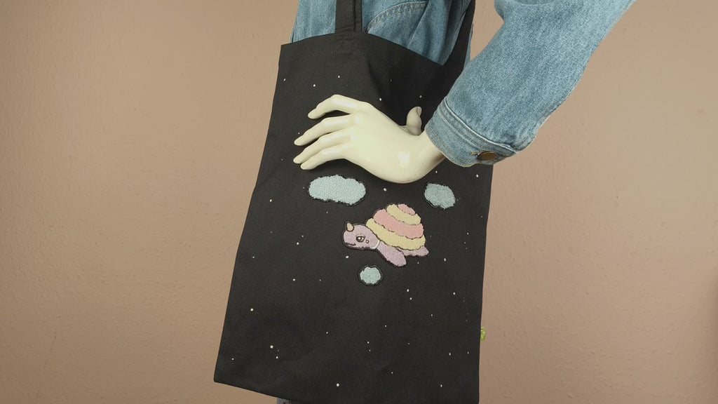 Glow-in-the-dark Tote Bag with Patches 🌟