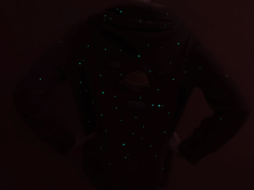 Upcycled Cotton Hoodie - Glowing in the Dark 🌟 With Keychain