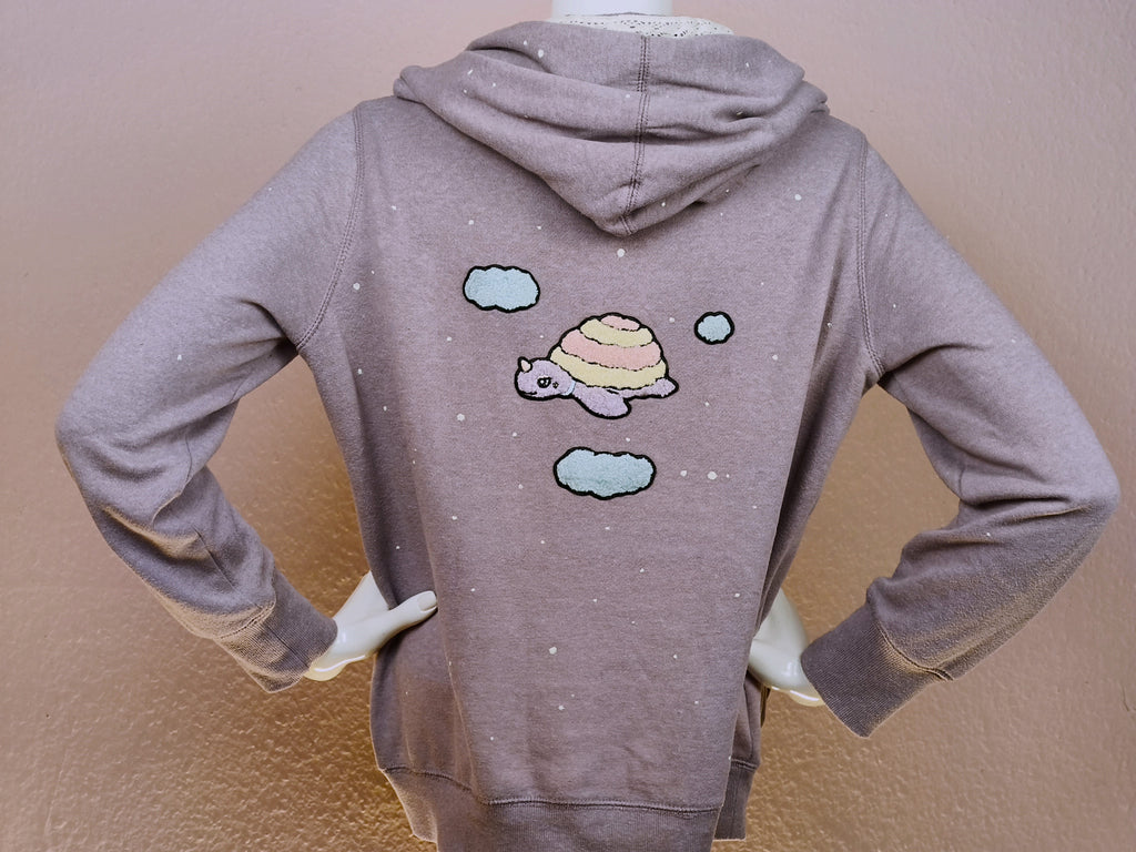 Upcycled Cotton Hoodie - Glowing in the Dark 🌟 With Keychain